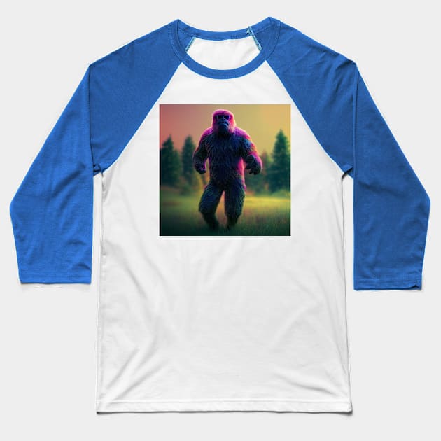 Dope Sasquatch in Nature Baseball T-Shirt by Grassroots Green